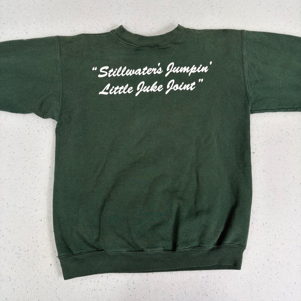 Vintage Eskimo Joes Pullover Sweatshirt Green Stillwater Oklahoma 90s Small - Picture 4 of 7